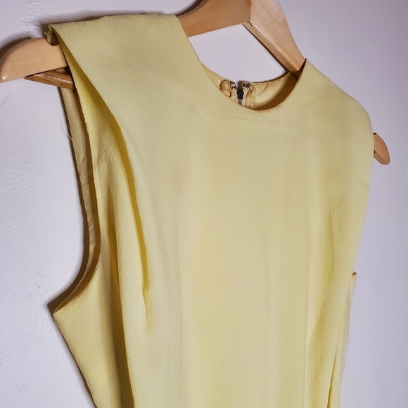 Dandelion Breeze Pastel Yellow Sleeveless Pleated Vintage 60s Dress - Picture 12 of 16